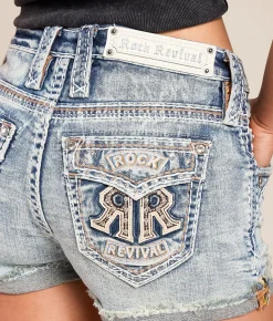 Rock Revival Abelyn Mid-Rise Stretch Short Abelyn MH200 Hot