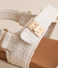 Shoes | Mia Abiggail Raffia Flatform Sandal Bone