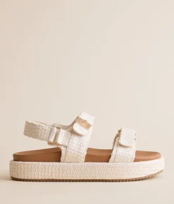 Shoes | Mia Abiggail Raffia Flatform Sandal Bone