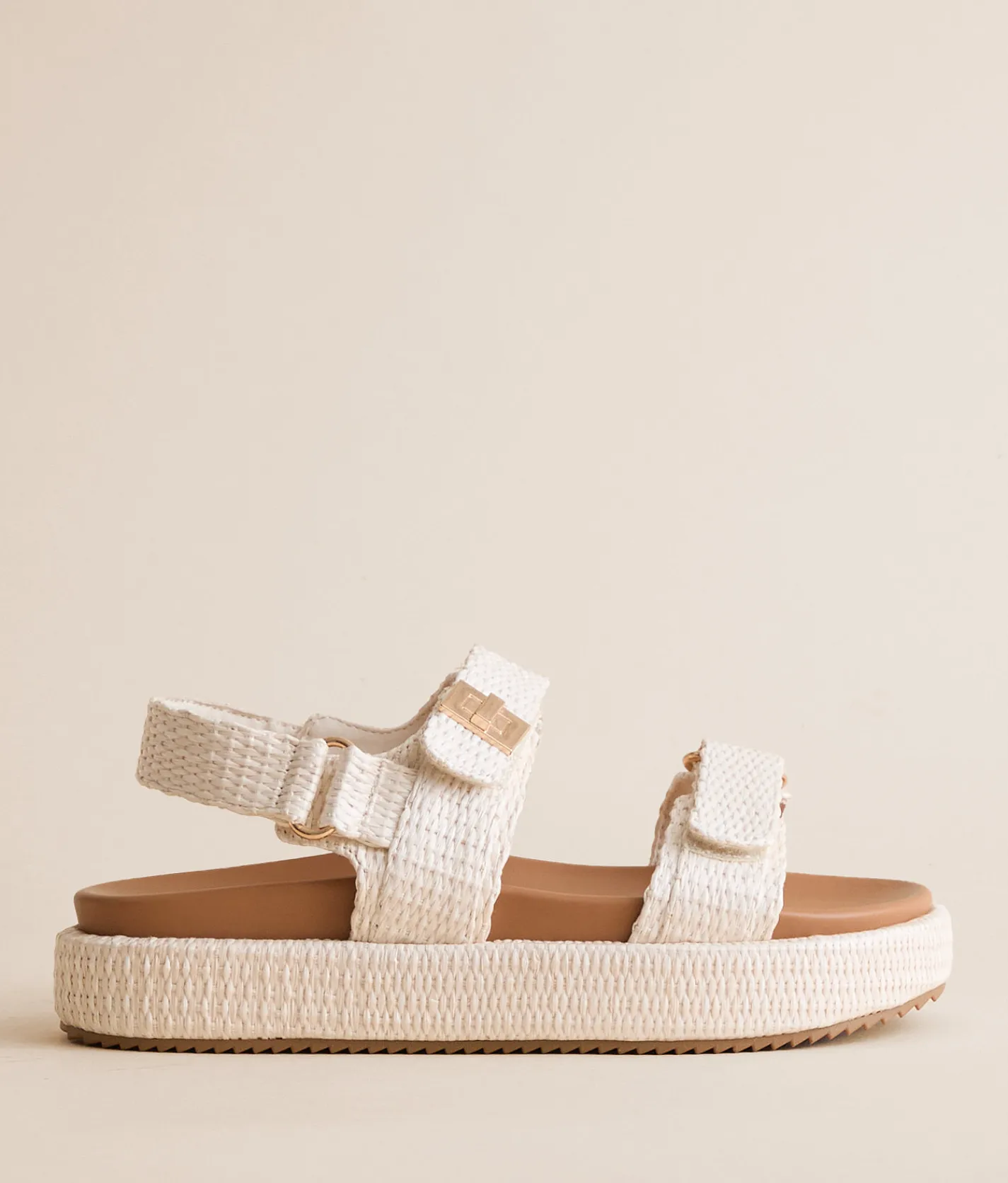 Shoes | Mia Abiggail Raffia Flatform Sandal Bone