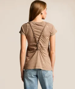 Tops | Affliction Abrasive Line T-Shirt Taupe Lava Wash