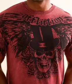 Affliction Absinthe T-Shirt Affliction Red Lava Wash Hot