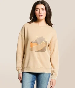 Tops | LIV Outdoor Abstract Landscape Oversized Pullover Cuban Sand