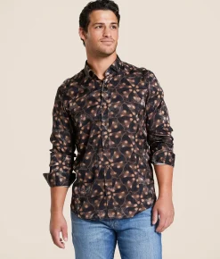 Tops | Eight X Abstract Print Shirt Brown