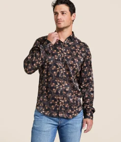 Tops | Eight X Abstract Print Shirt Brown