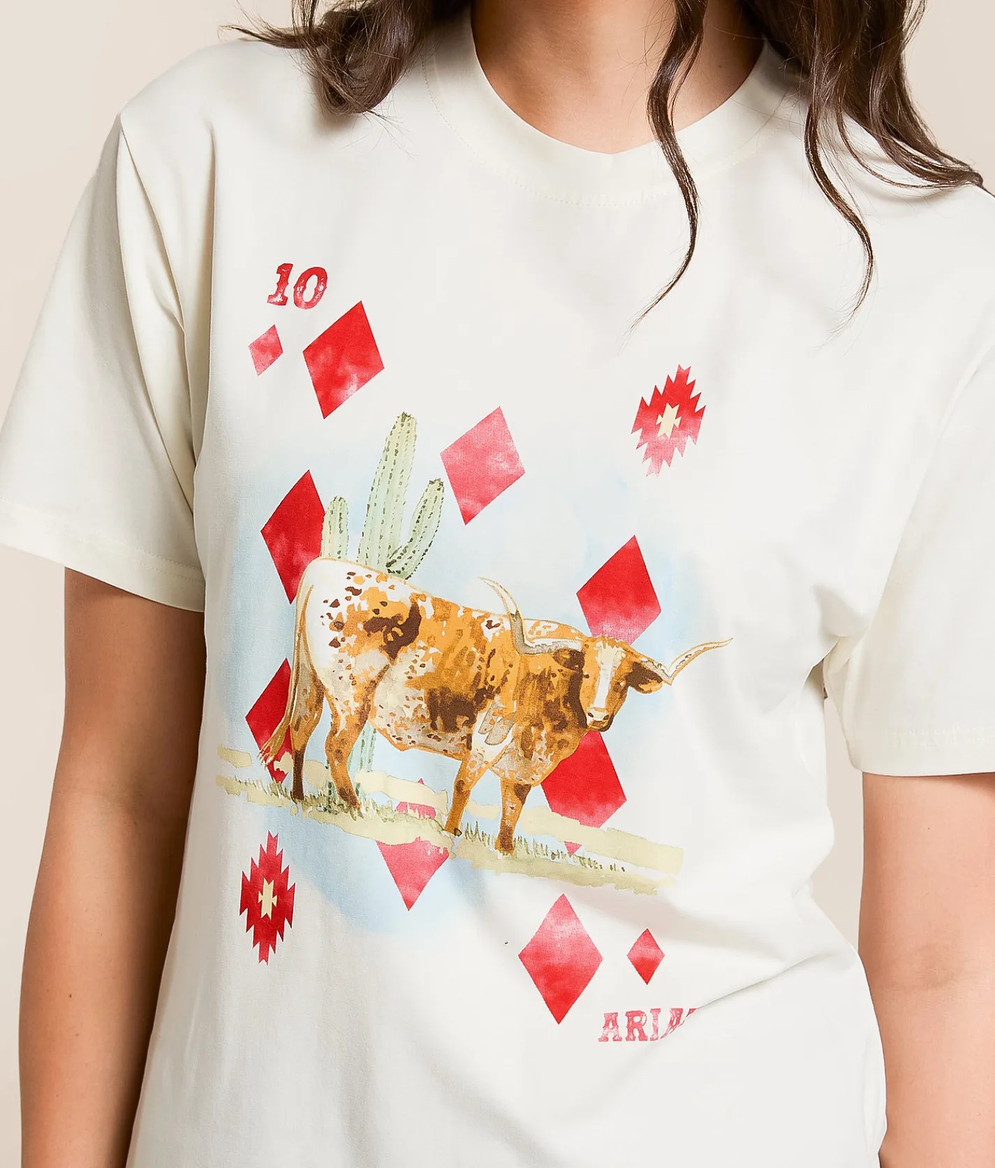 Tops | Ariat Aces Boyfriend T-Shirt Papyrus