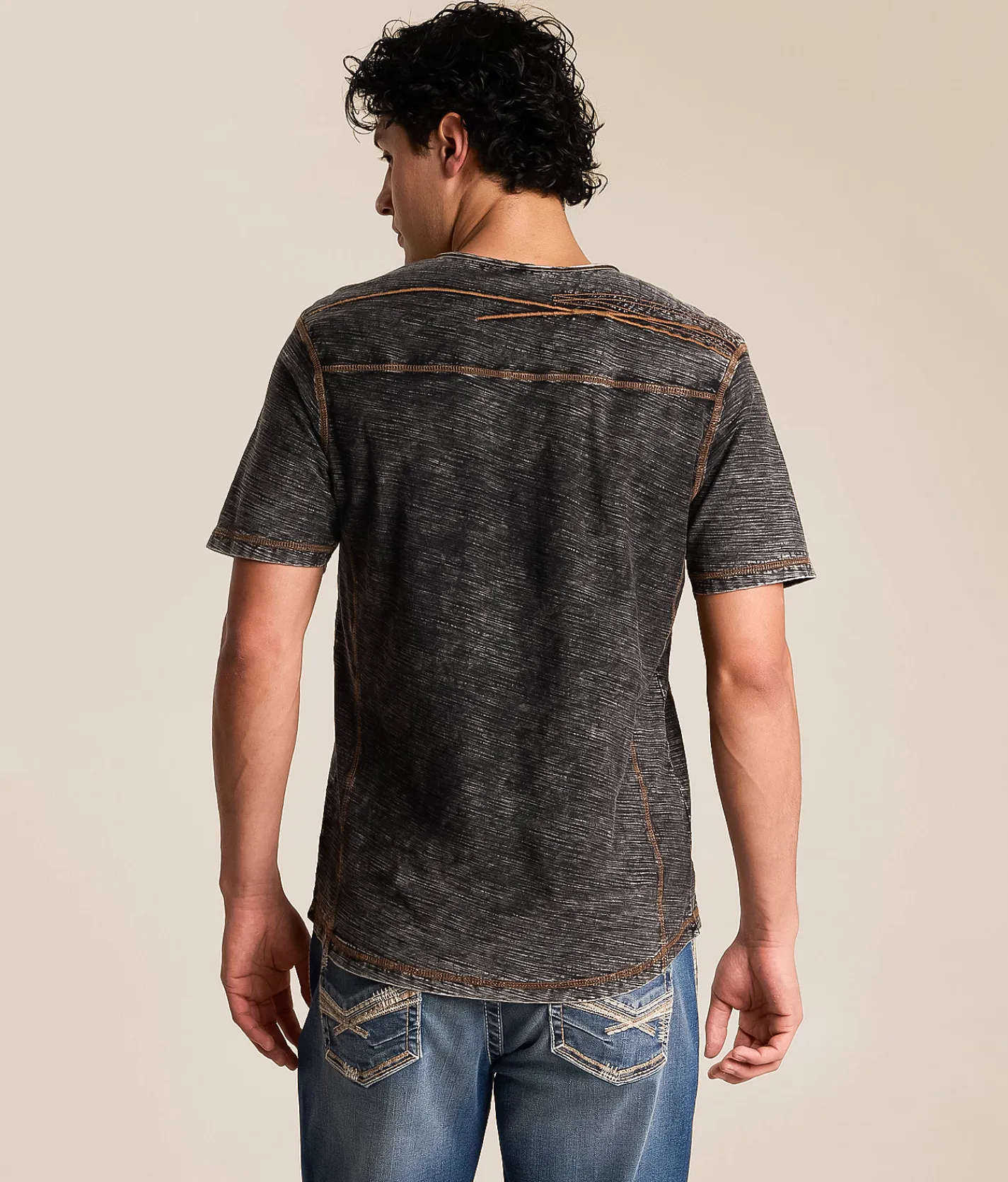 Buckle Black Acid Wash Slub T-Shirt Black Hot