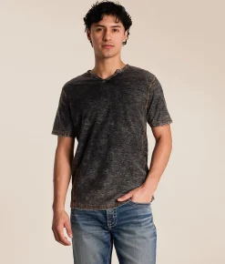 Buckle Black Acid Wash Slub T-Shirt Black Hot