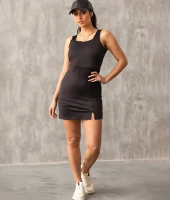 Buckle Black Active Mini Dress Black Clearance