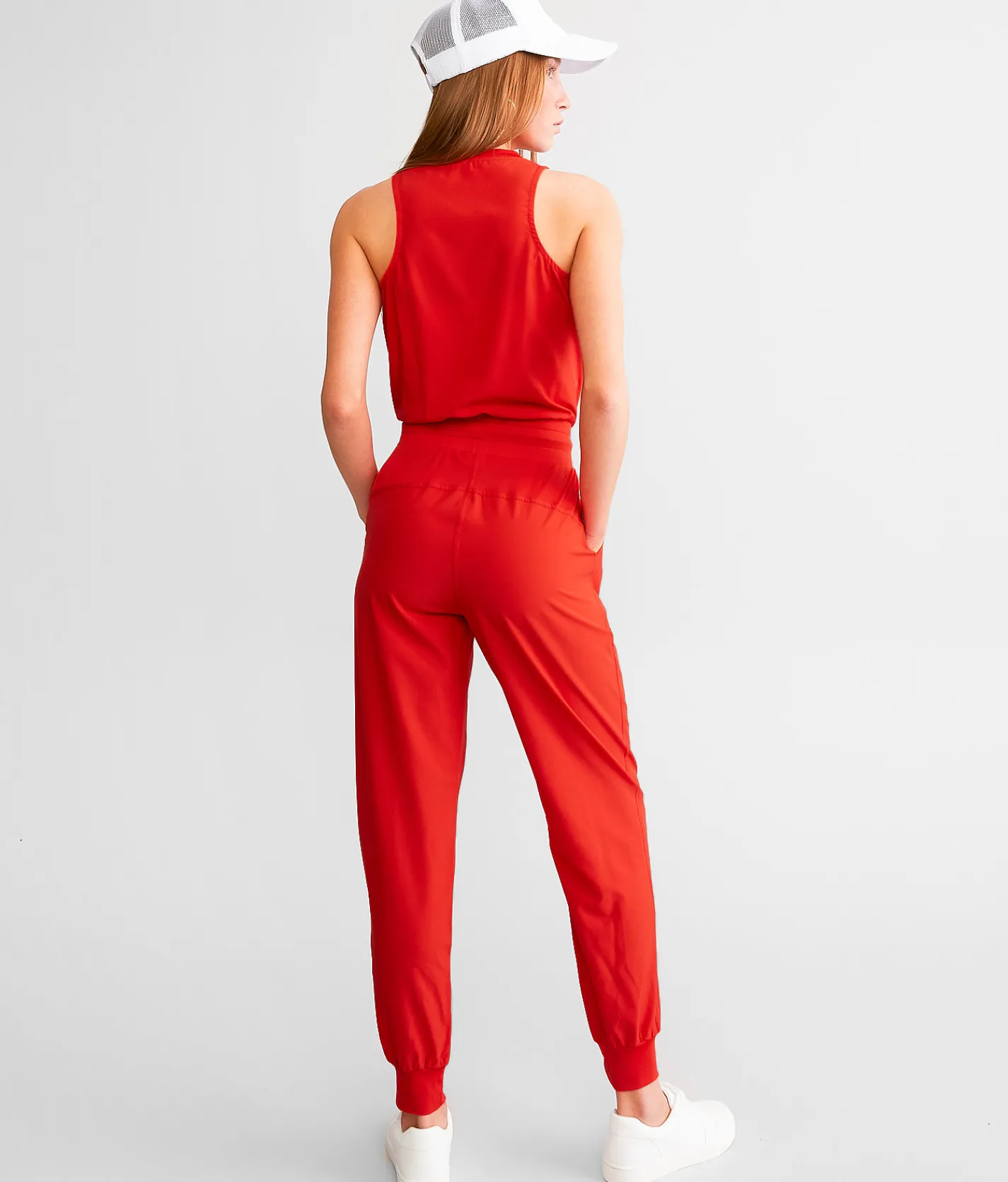 Mono B Active Solid Jumpsuit High Risk Red Outlet