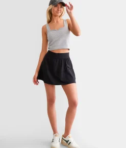 Bottoms|Activewear | Mono B Active Stretch Skort High Risk Red