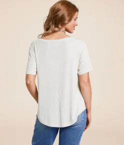 White Crow Ada Ribbed Top Mineral Red