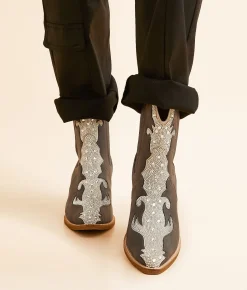 Shoes | Beast Fashion Adella Sparkle Western Boot Black
