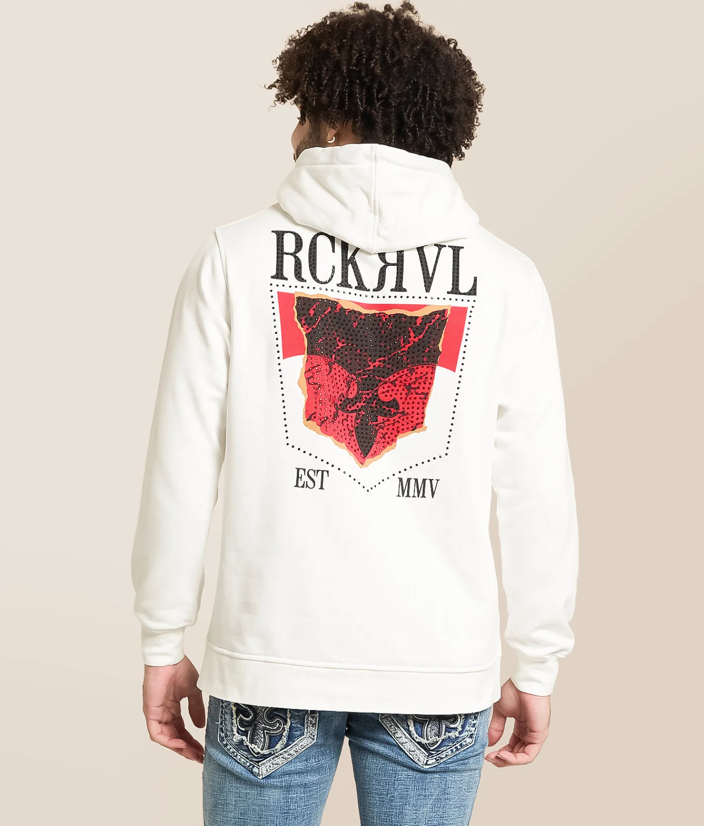 Tops | Rock Revival Aidan Hooded Sweatshirt White