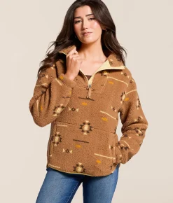 LIV Outdoor Ainsley Aztec Sherpa Insulated Pullover Lion Quail Aztec Sale