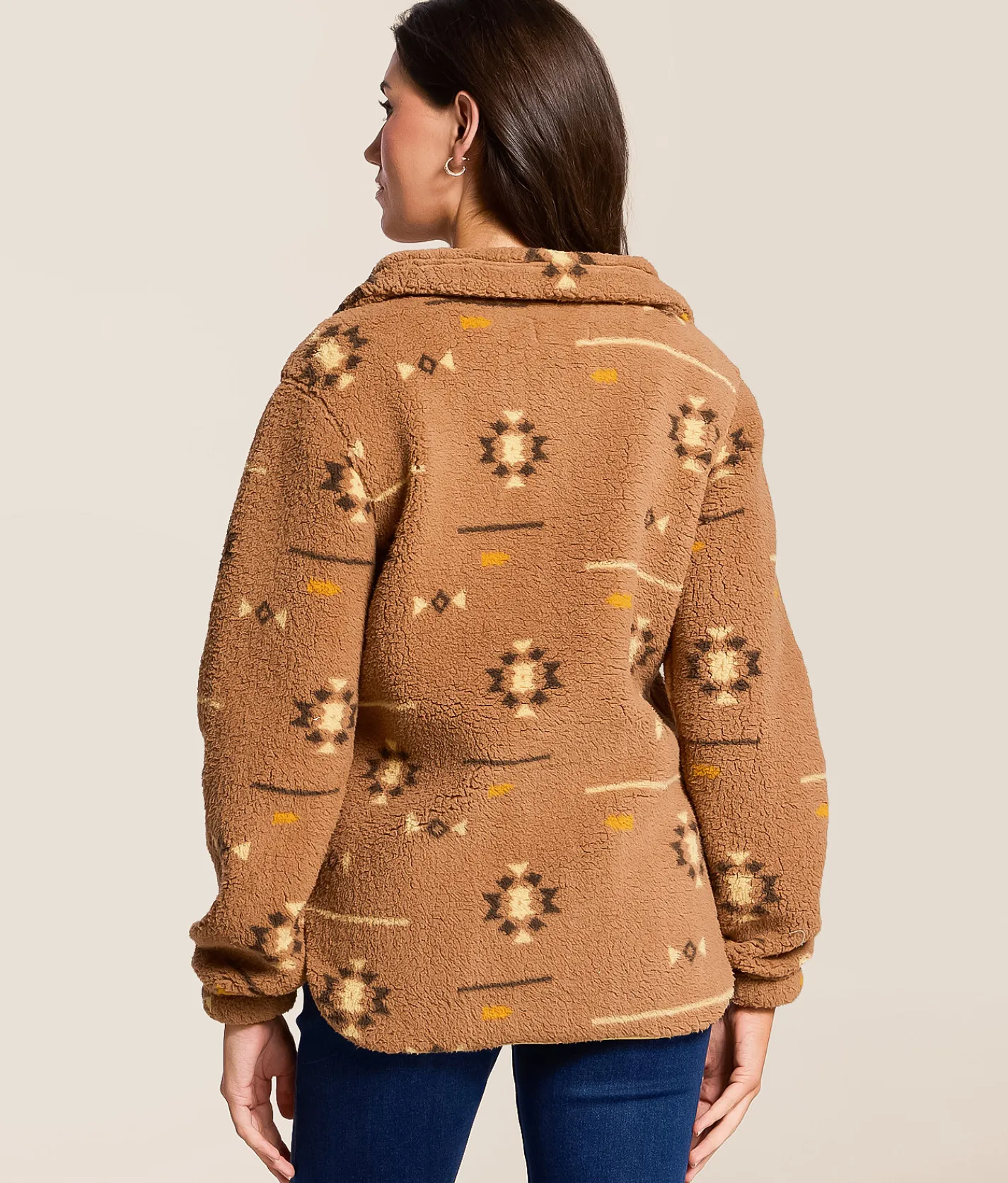 LIV Outdoor Ainsley Aztec Sherpa Insulated Pullover Lion Quail Aztec Sale