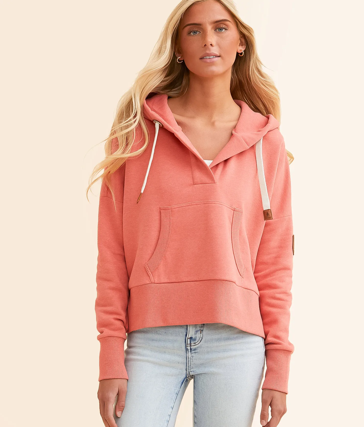 Wanakome Aksu Hooded Sweatshirt Coral Pink Online