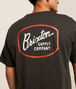 Brixton Aldridge T-Shirt Washed Black New