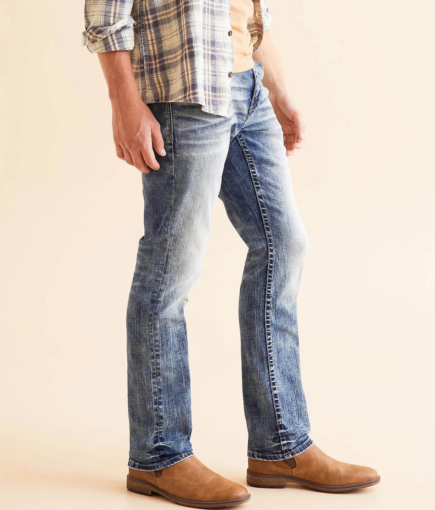 BKE Alec Straight Stretch Jean Grice Hot