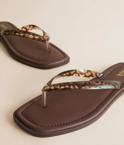 Shoes | Mia Alexiss Print Flip Flop Leopard