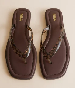 Shoes | Mia Alexiss Print Flip Flop Leopard