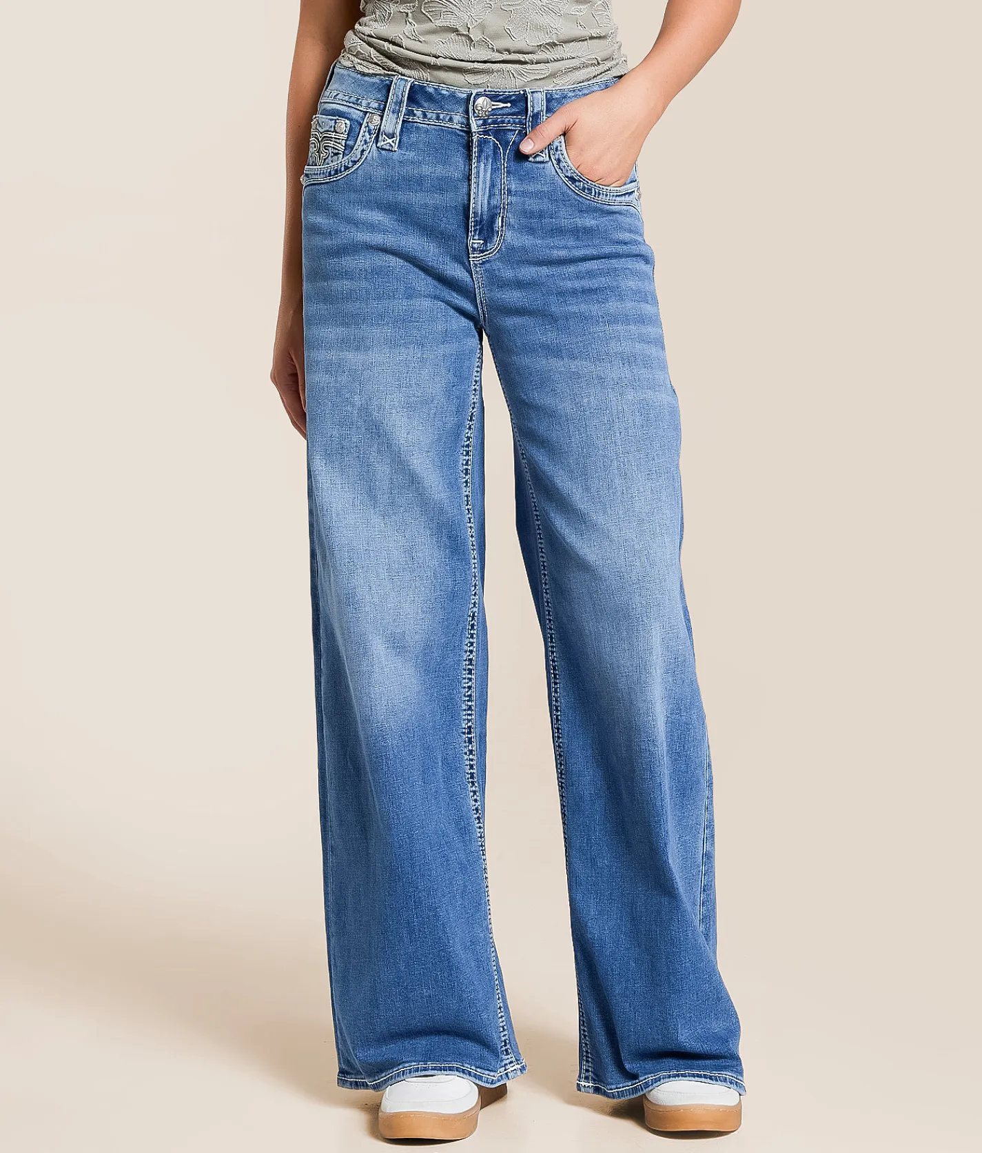 Rock Revival Alivia Wide Leg Baggy Stretch Jean Alivia BYIII288 Online