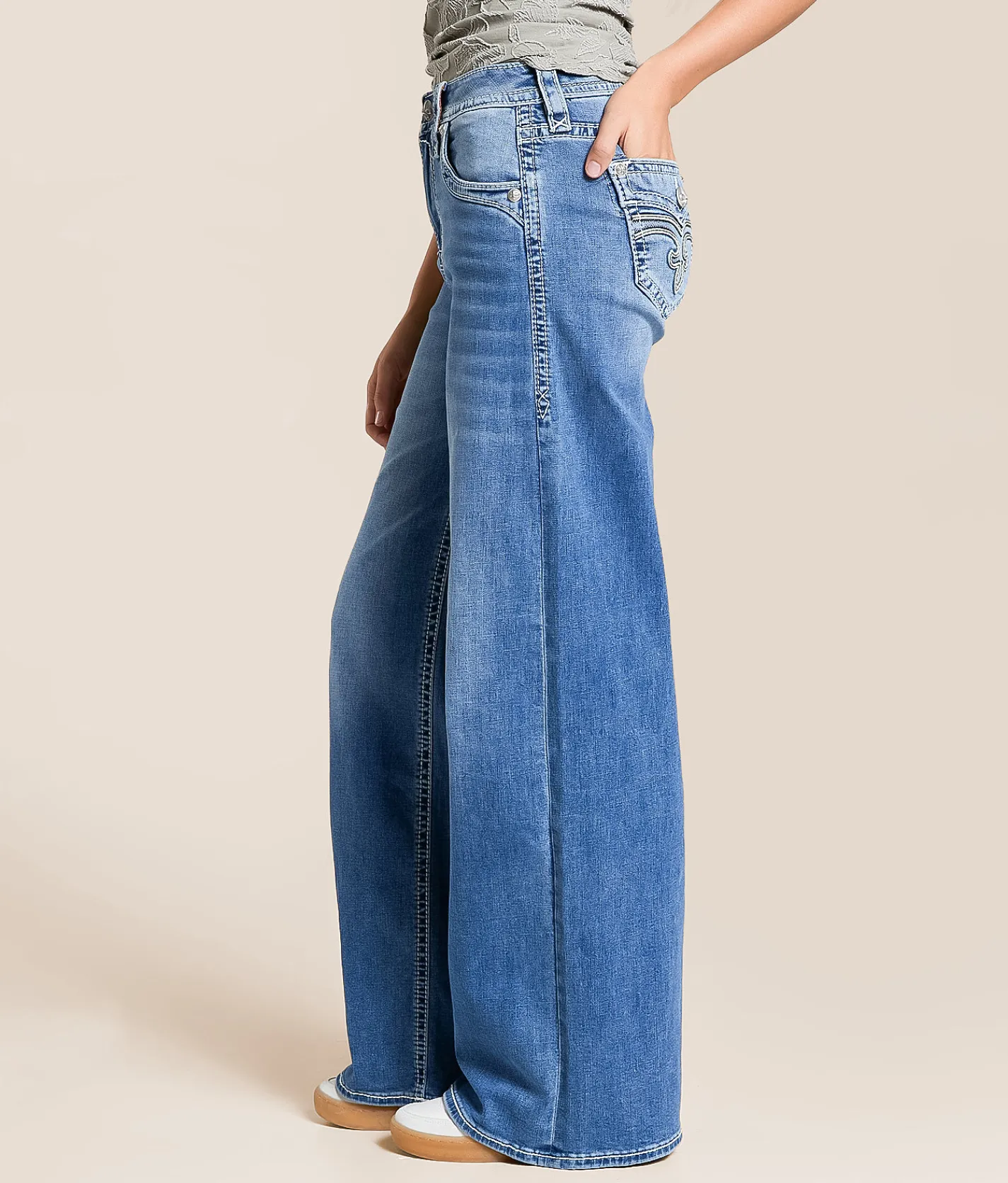 Rock Revival Alivia Wide Leg Baggy Stretch Jean Alivia BYIII288 Online