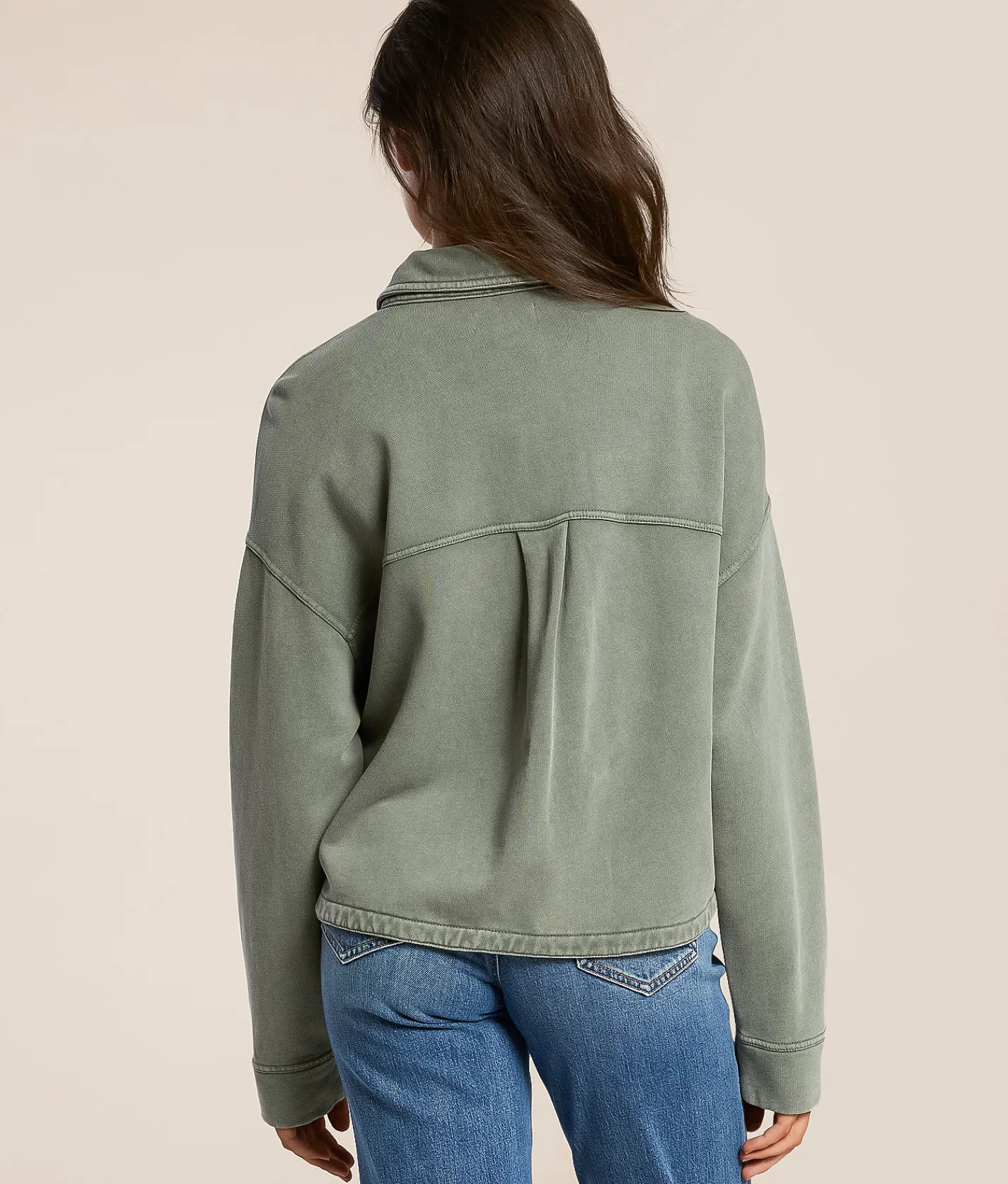 Z Supply All Day Cropped Shacket Hunter Green Sale
