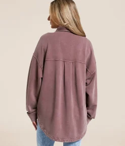 Tops|Coats & Jackets | Z Supply All Day Knit Washed Shacket Sandalwood