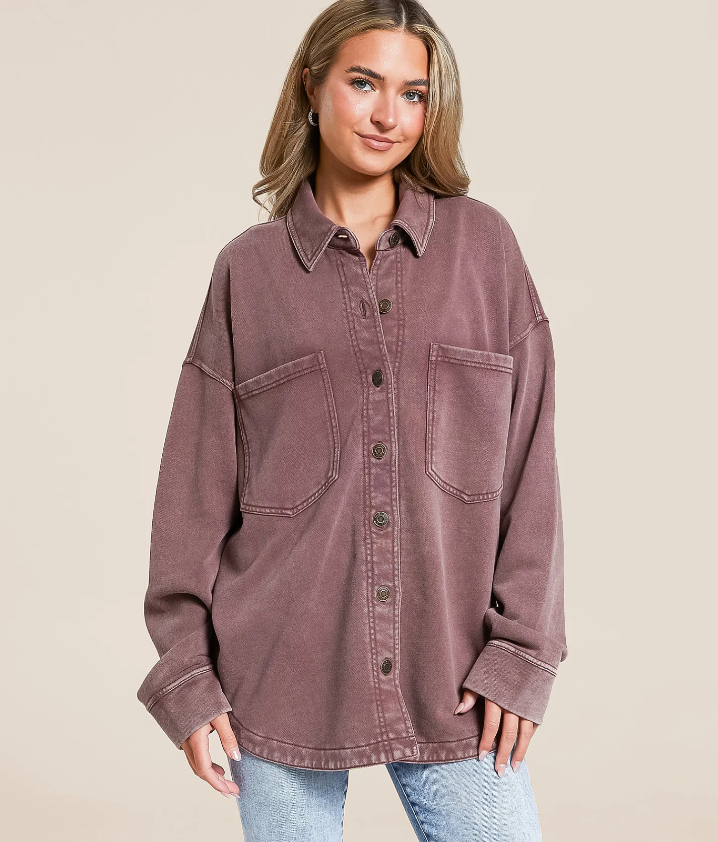 Tops|Coats & Jackets | Z Supply All Day Knit Washed Shacket Sandalwood