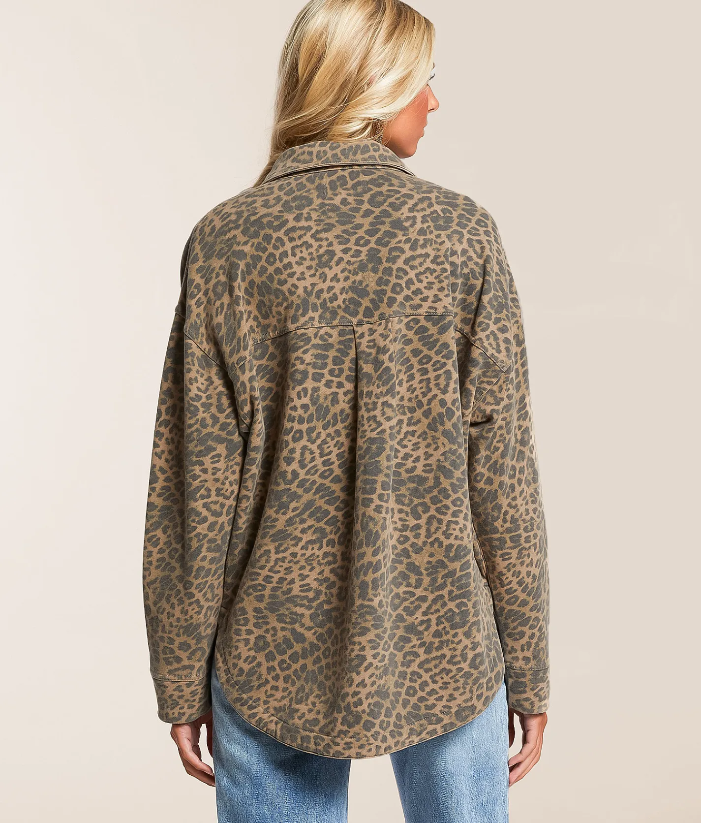 Z Supply All Day Leopard Print Jacket Desert Tan Best
