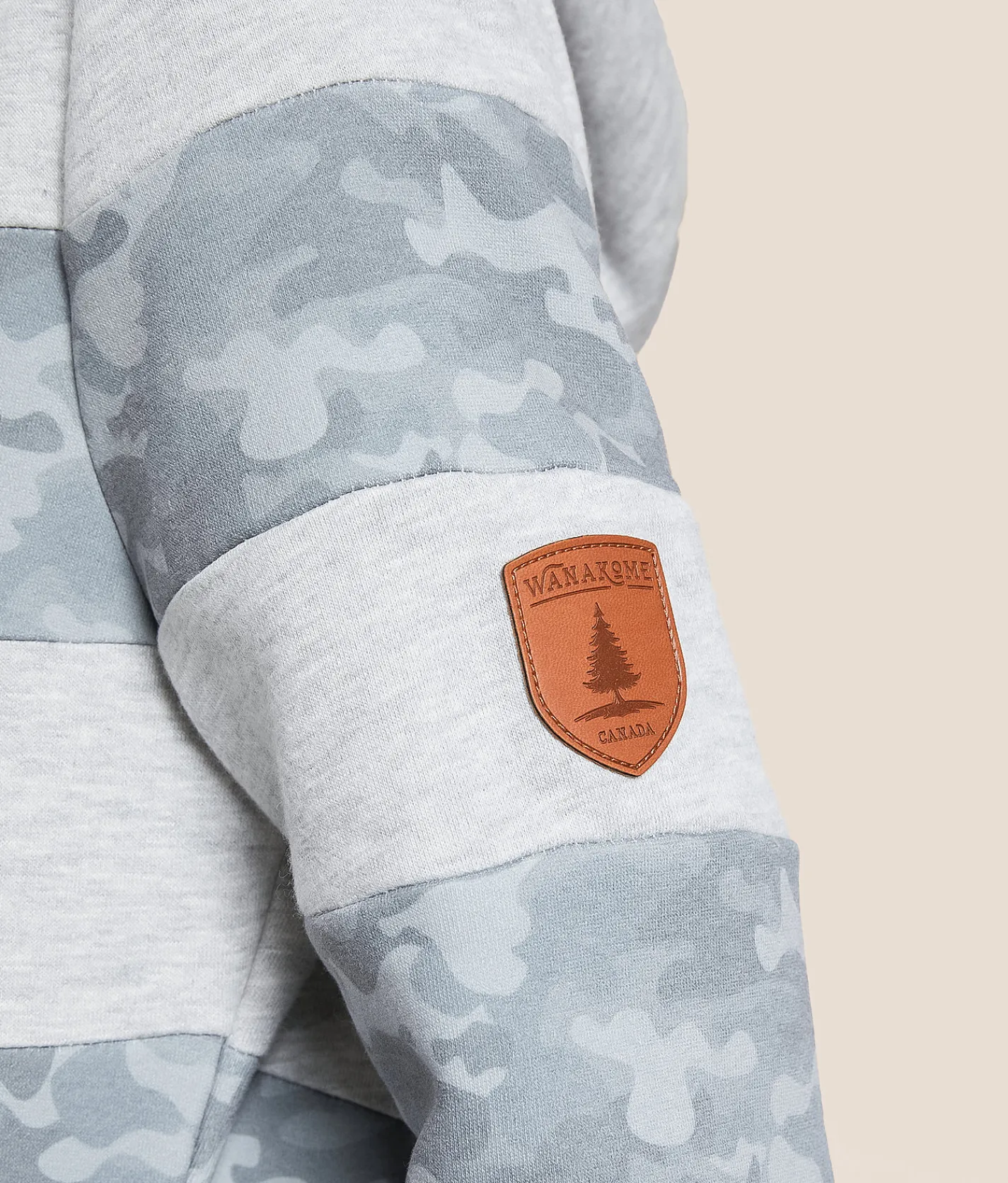 Tops | Wanakome Allia Color Block Hooded Sweatshirt Light Heather Grey Camo