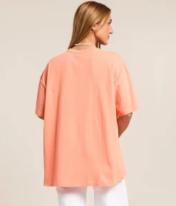 Tops | Billabong All That Echoes Oversized T-Shirt Peach