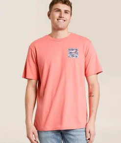 RVCA All The Way T-Shirt Coral Pink Online