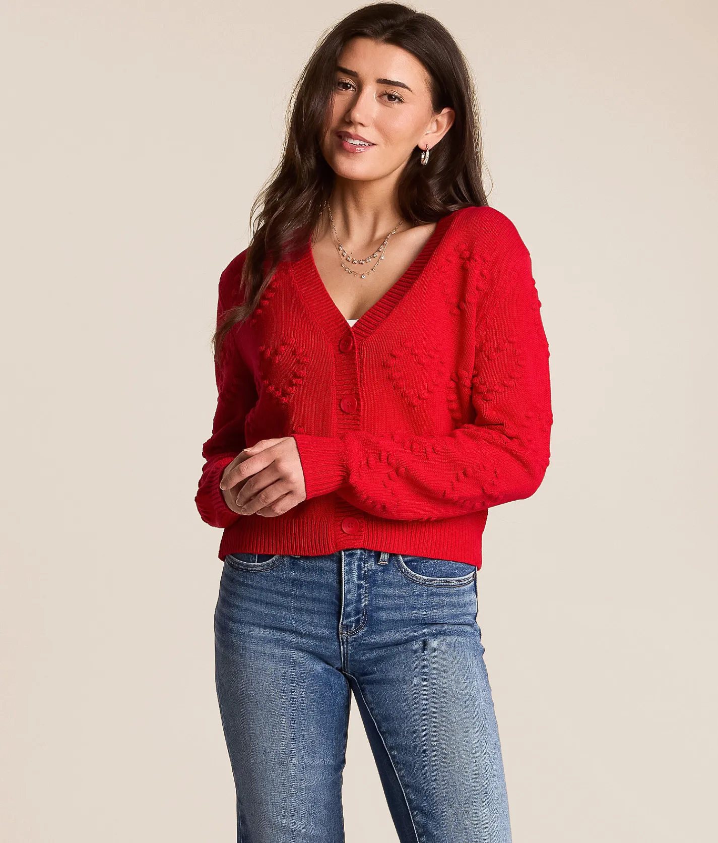 Z Supply All Yours Cardigan Sweater Kiss Me Red Sale