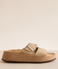 Papillio by Birkenstock® Almina Nubuck Leather Sandal Sandcastle Clearance