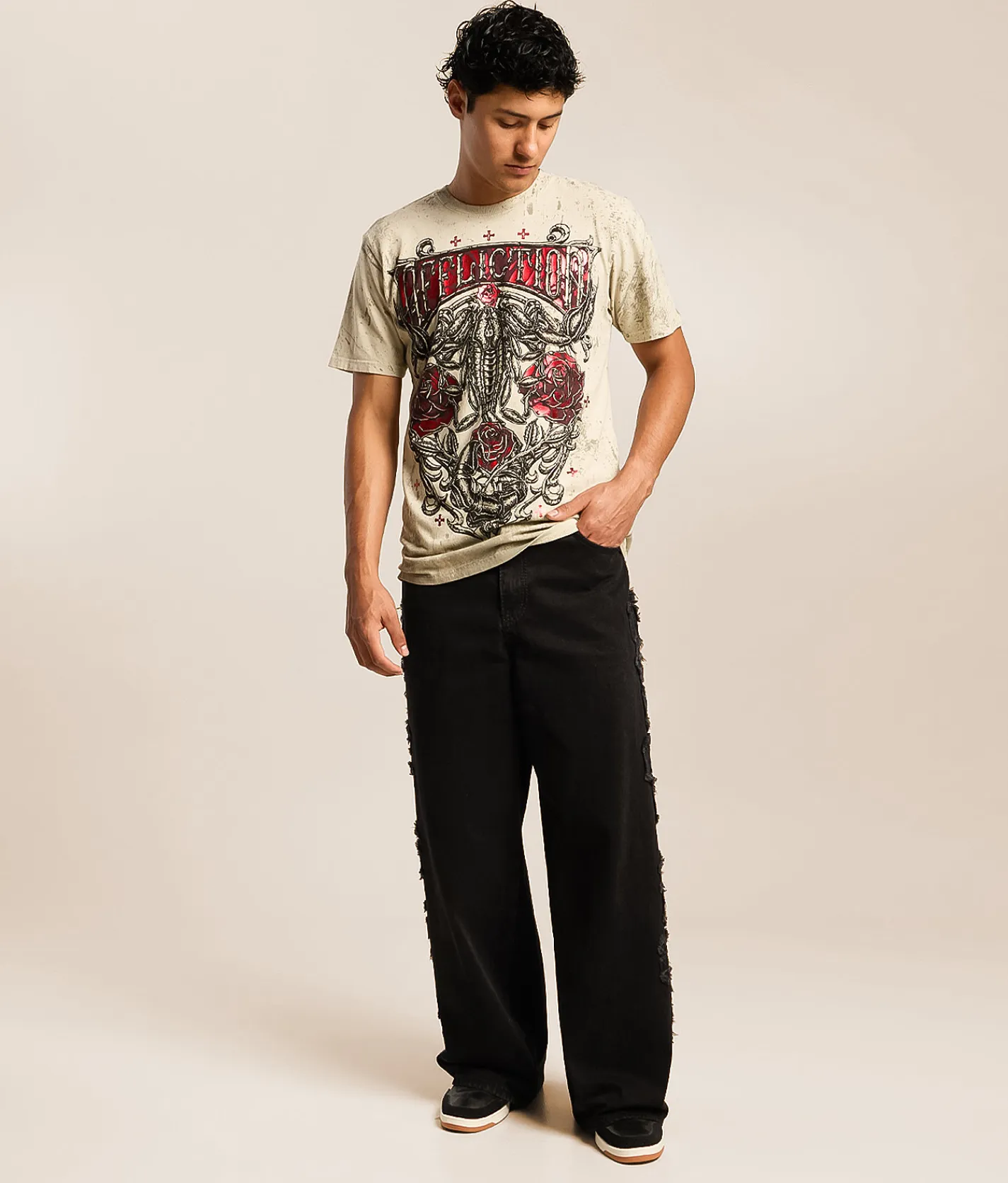 Affliction Alpha Baggy Jean Black Hot