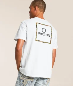 Brixton Alpha Square Camo T-Shirt White Hot