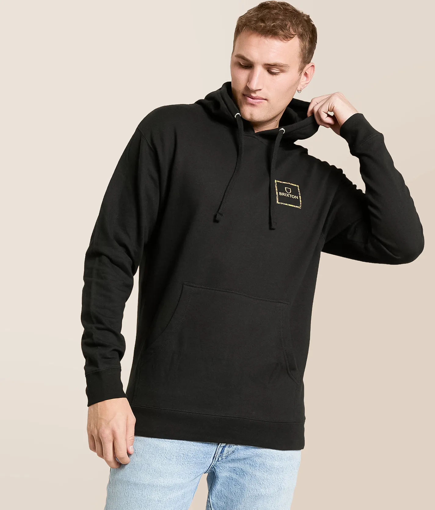 Tops | Brixton Alpha Square Hooded Sweatshirt Black