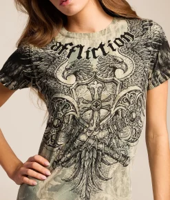 Affliction Alpha Strike T-Shirt Sand Reactive Clearance