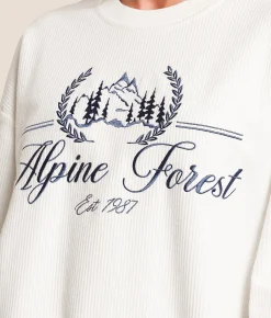 Modish Rebel Alpine Forest Oversized Pullover Off White New