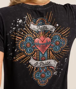 Tops | Affliction Altar Of Gold T-Shirt Black Lava Wash