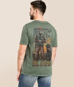 Tail Chasers Club Always Hunting T-Shirt Mulled Basil Pigment Dye New