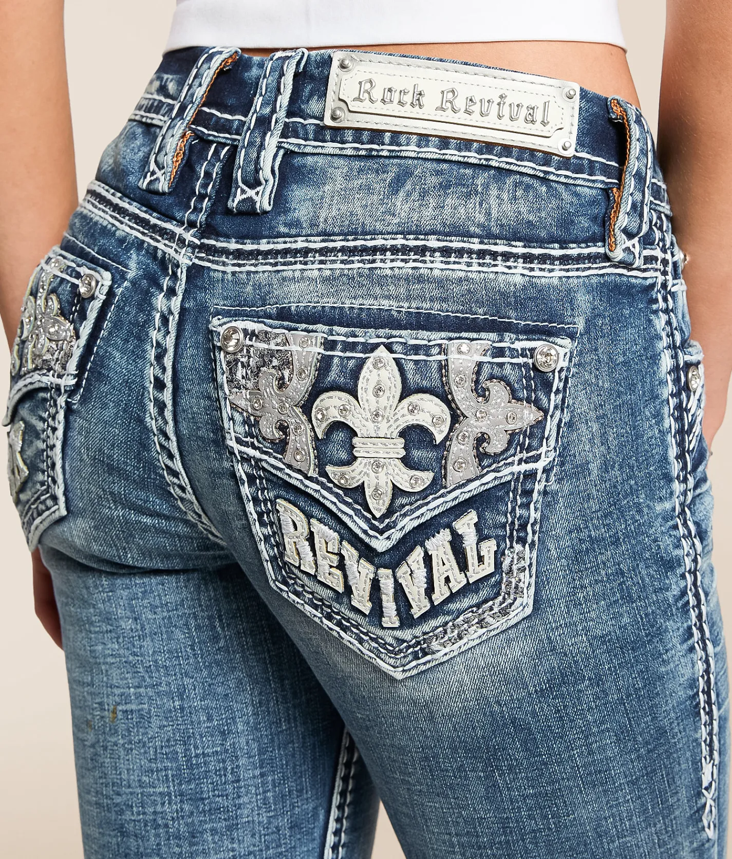 Rock Revival Alyvia Low Rise Straight Stretch Cuffed Jean Alyvia CJ206 Best