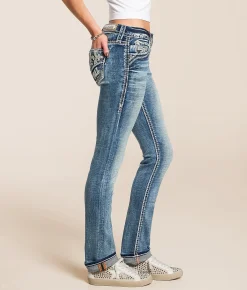 Rock Revival Alyvia Low Rise Straight Stretch Cuffed Jean Alyvia CJ206 Best