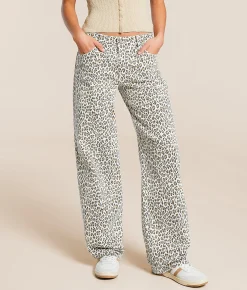 Jeans|Bottoms | HIDDEN Alyx Low Slung Baggy Cheetah Stretch Jean White Cheetah