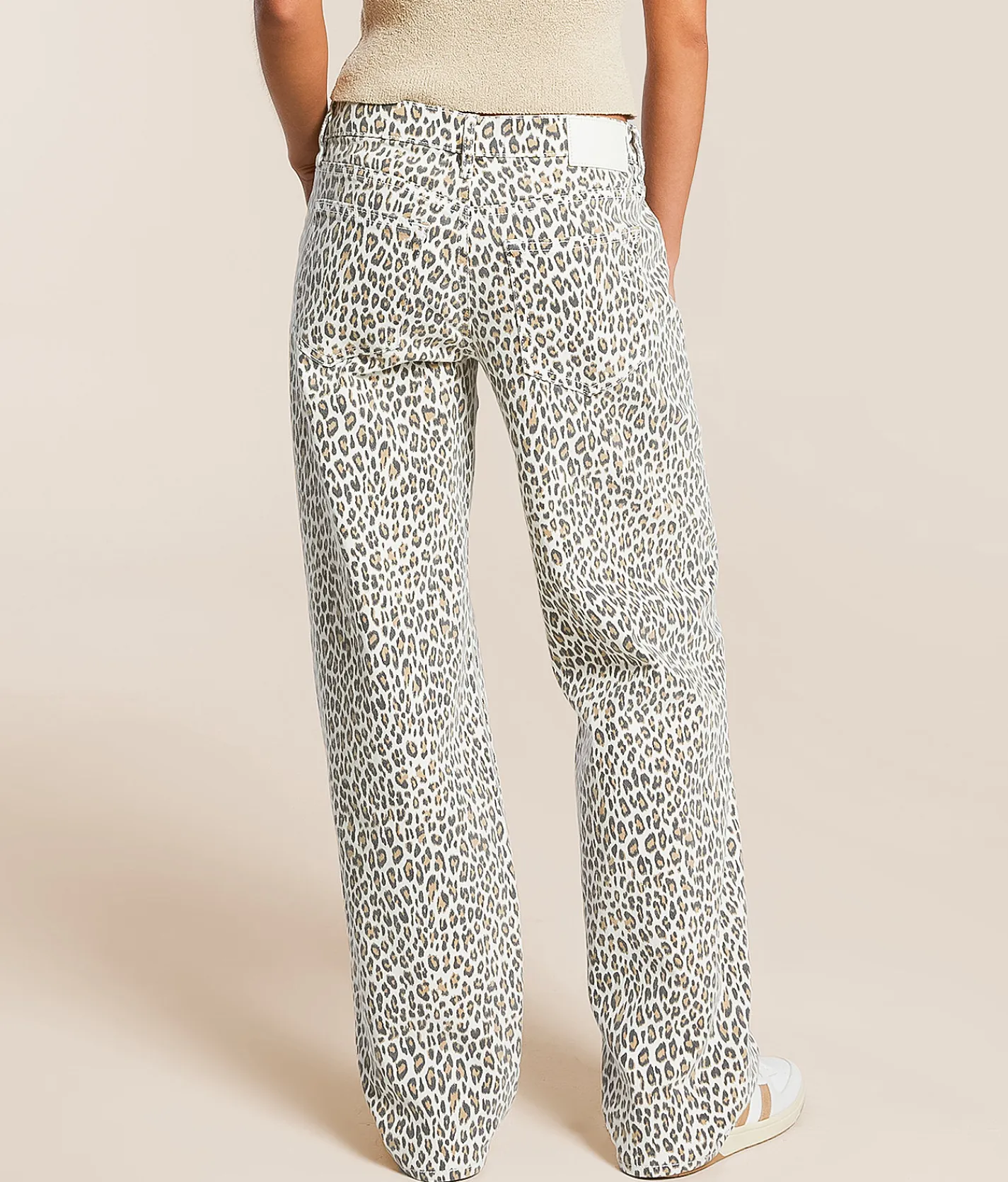 Jeans|Bottoms | HIDDEN Alyx Low Slung Baggy Cheetah Stretch Jean White Cheetah