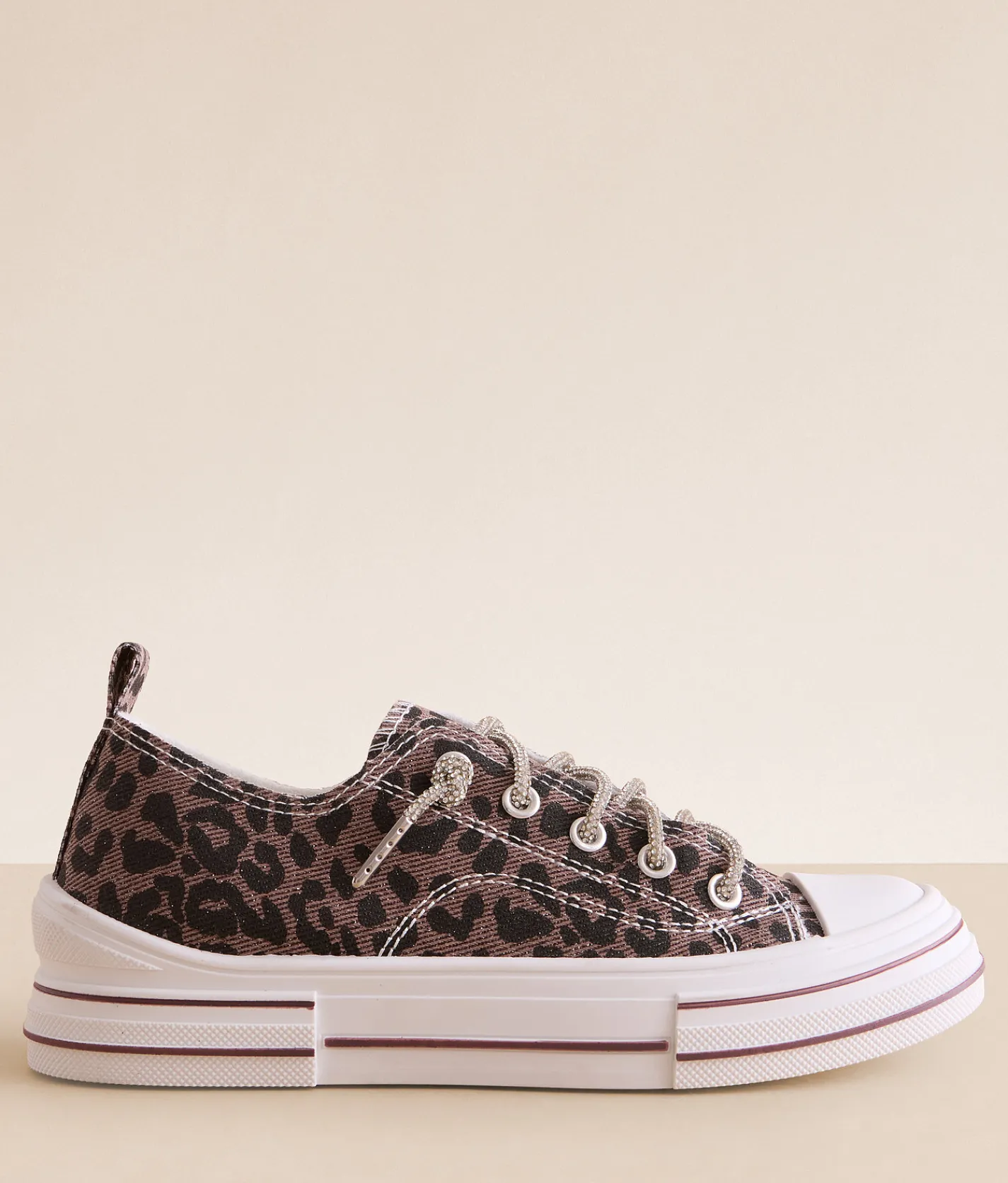 Very G Aman Animal Print Rhinestone Sneaker Tan Leopard Outlet