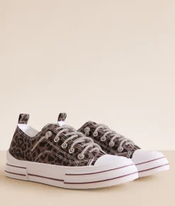 Very G Aman Animal Print Rhinestone Sneaker Tan Leopard Outlet