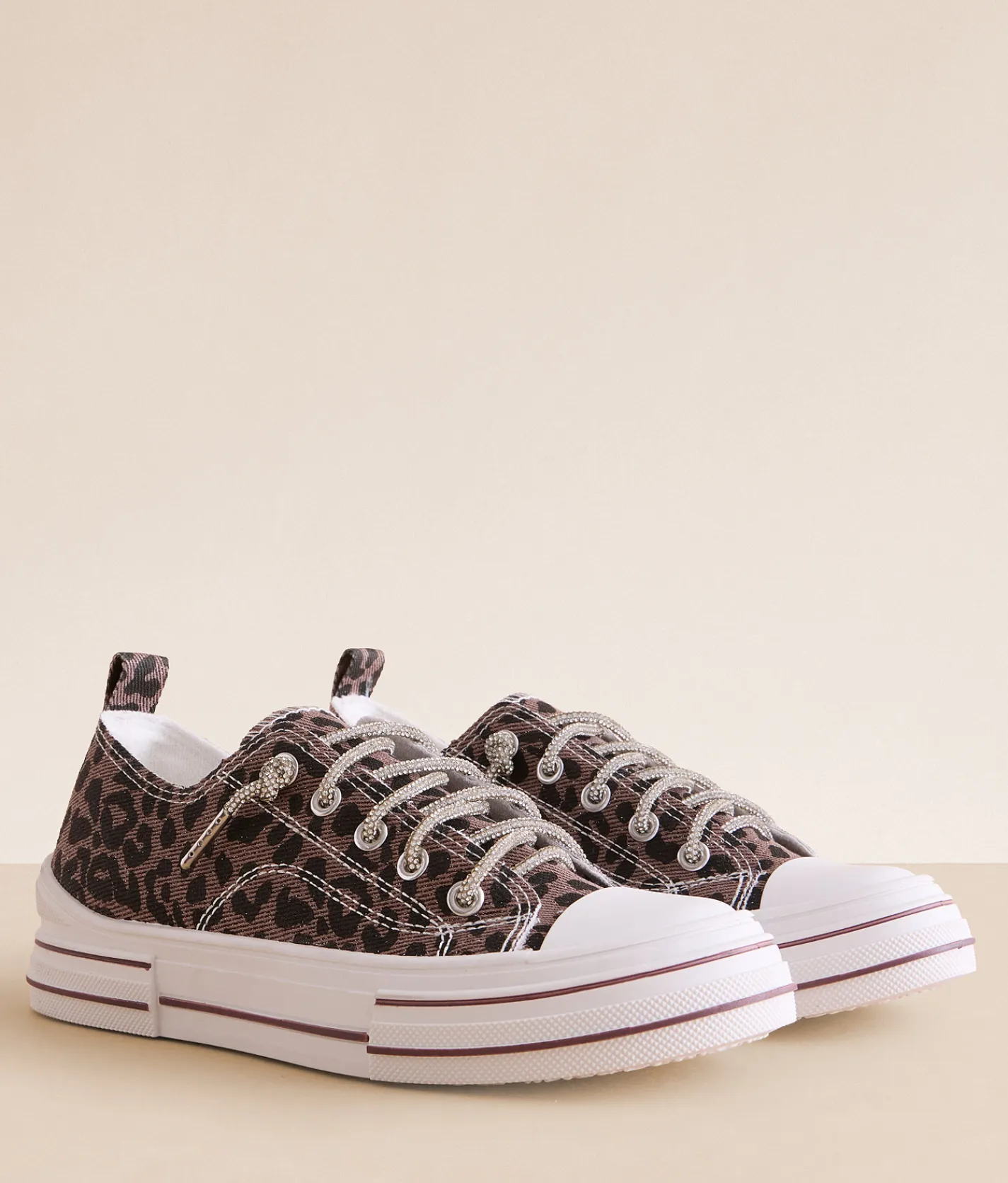 Very G Aman Animal Print Rhinestone Sneaker Tan Leopard Outlet